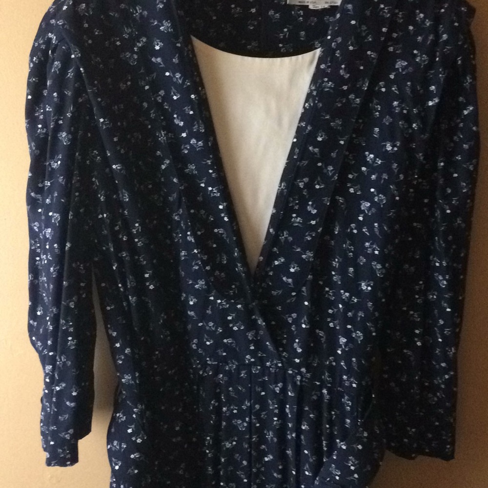 Silk S.L. Fashions, RN67563, Dark Blue flowered